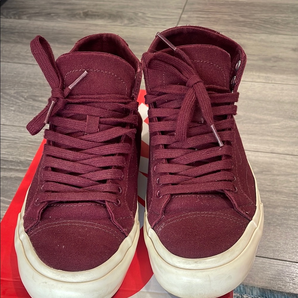 Men's Burgundy High-Top Sneakers